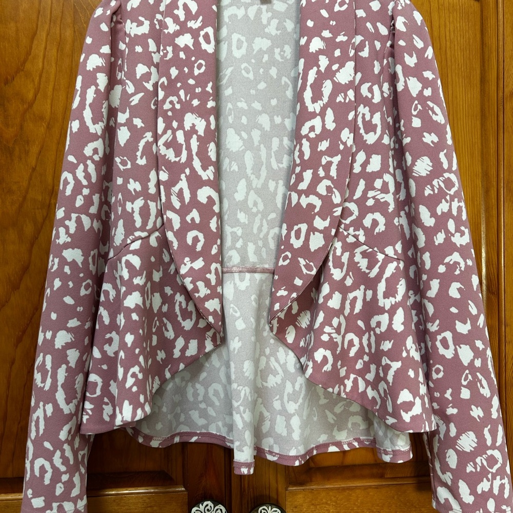 Andree Blush Pink and White Animal Print Blazer